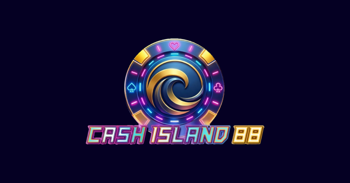 Main promotional banner for Cash Island Casino showing tropical island and welcome bonus offer